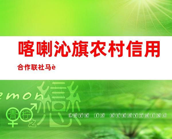 喀喇沁旗农村信用合作联社马蹄营子信用社